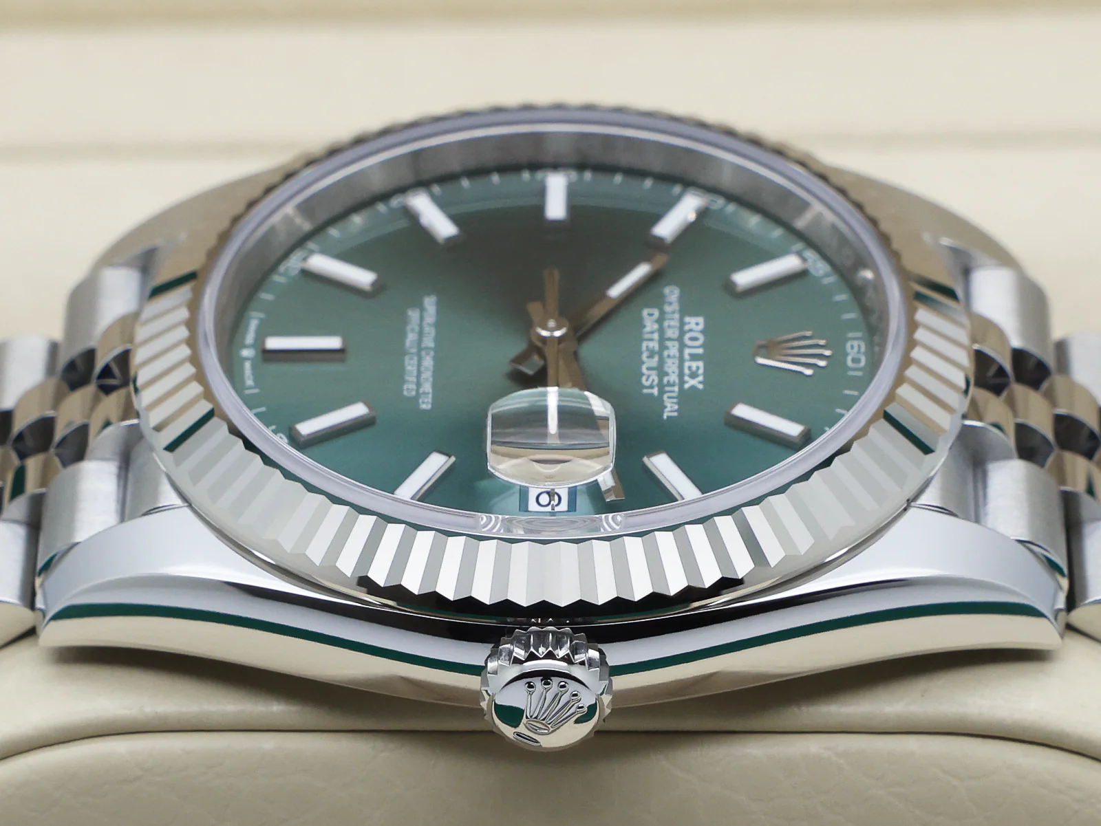 GENTS ROLEX DATEJUST 41mm 126334 STAINLESS STEEL MINT GREEN DIAL UNWORN 2026 UK B&P - Image 7