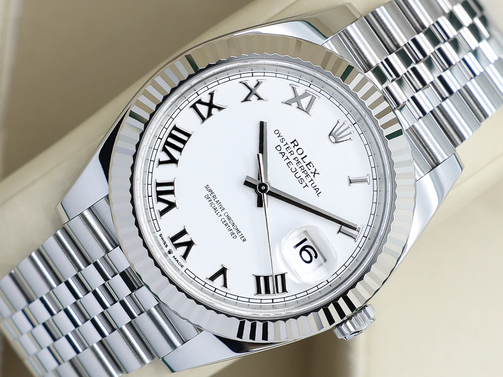 GENTS ROLEX DATEJUST 41mm 126334 STAINLESS STEEL WHITE DIAL WARRANTY 2022 UK B&P - Image 3