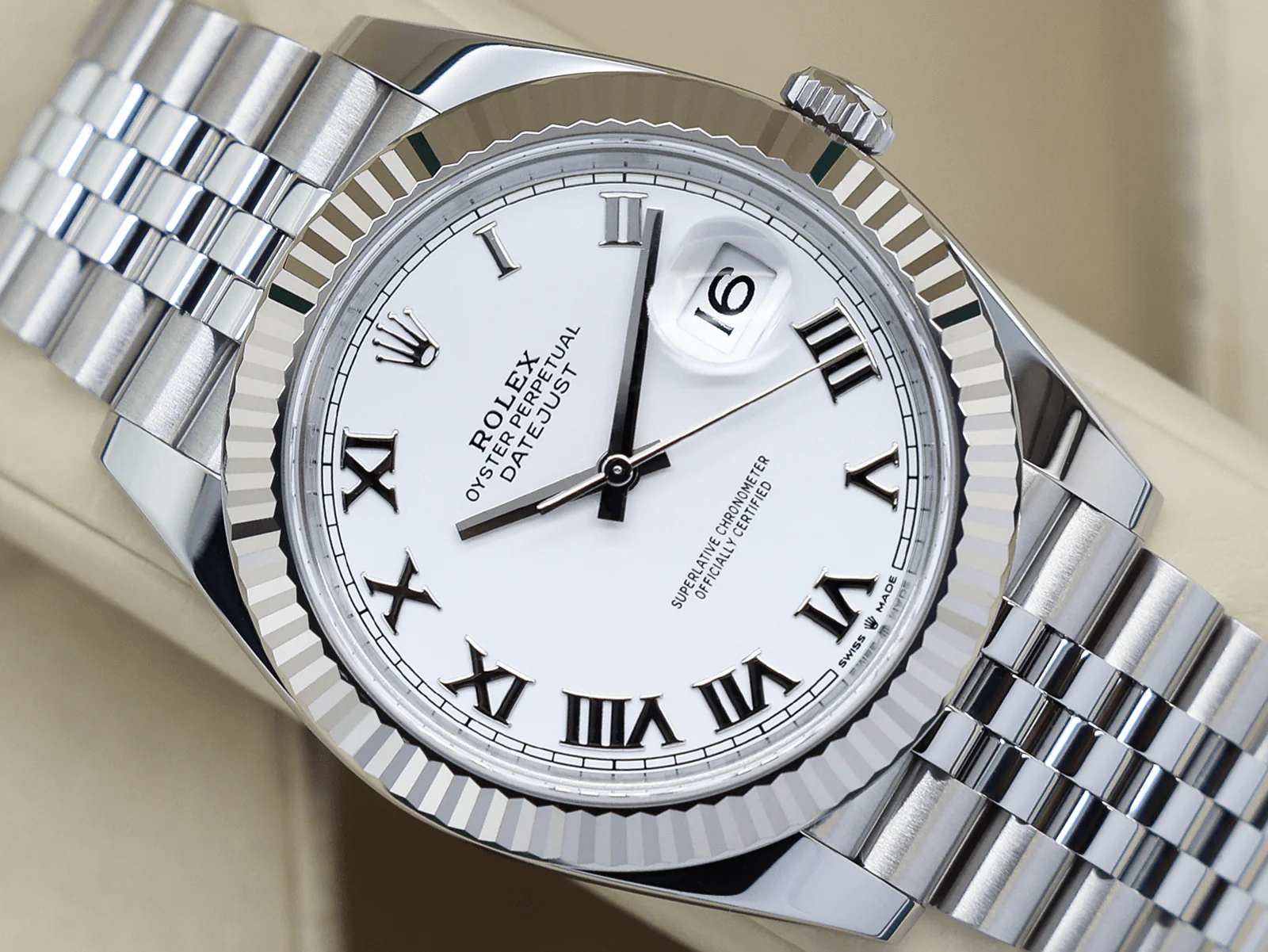 GENTS ROLEX DATEJUST 41mm 126334 STAINLESS STEEL WHITE DIAL WARRANTY 2022 UK B&P - Image 6