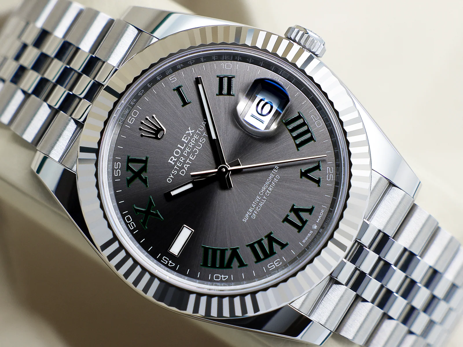 GENTS ROLEX DATEJUST 41mm 126334 STAINLESS STEEL WIMBLEDON DIAL UNWORN 2025 UK B&P
