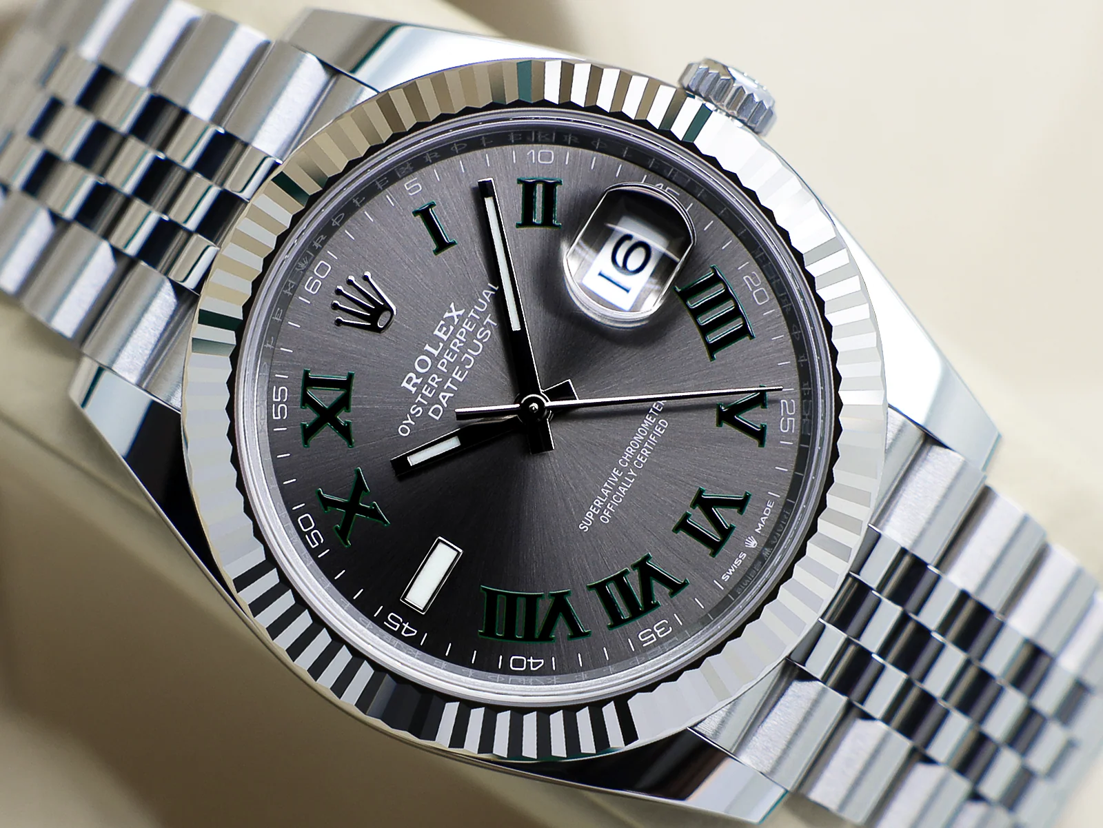 GENTS ROLEX DATEJUST 41mm 126334 STAINLESS STEEL WIMBLEDON DIAL UNWORN STICKERS 2026 UK B&P