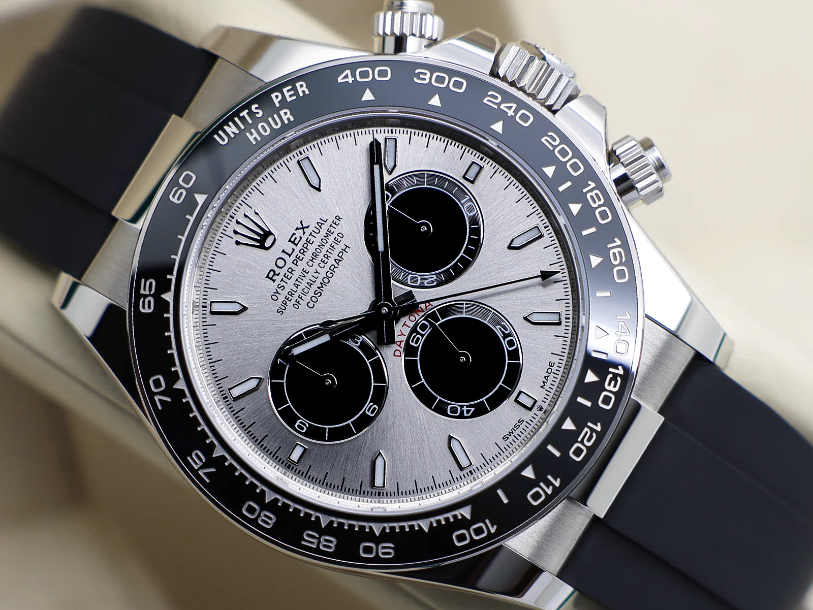 GENTS ROLEX DAYTONA 18ct WHITE GOLD OYSTERFLEX GHOST 126519LN WARRANTY 2025 UK B&P - Image 6