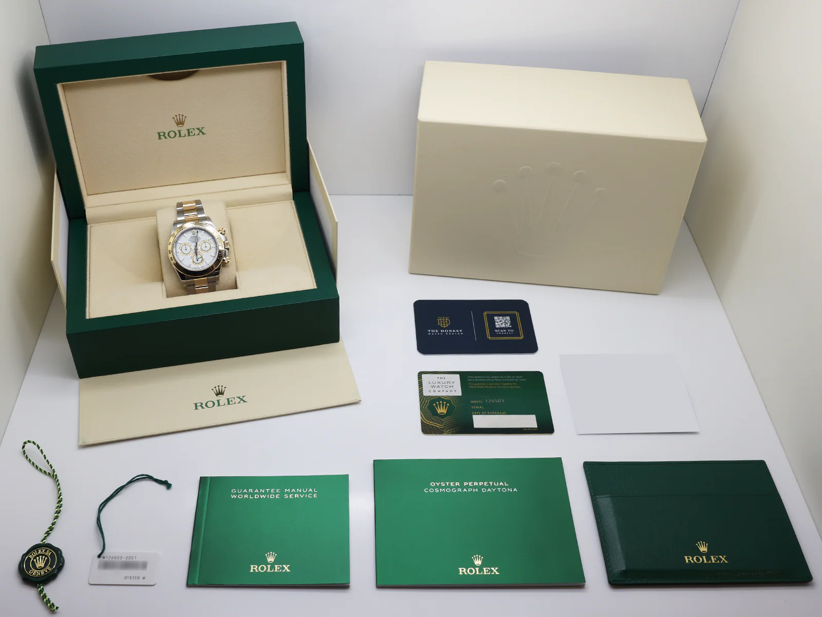 GENTS ROLEX DAYTONA 18ct YELLOW GOLD/STEEL 126503 WHITE DIAL WARRANTY 2024 UK B&P - Image 2