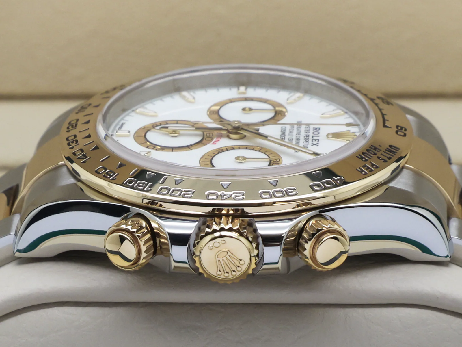 GENTS ROLEX DAYTONA 18ct YELLOW GOLD/STEEL 126503 WHITE DIAL WARRANTY 2024 UK B&P - Image 7