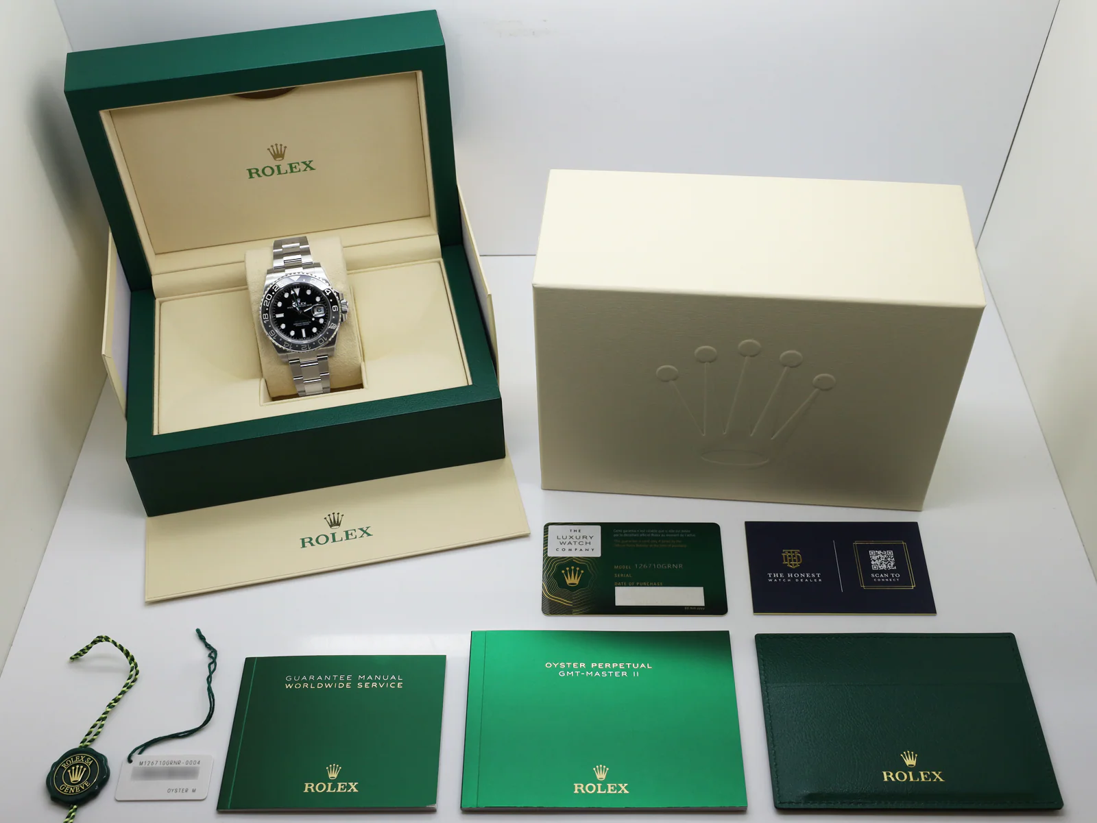 GENTS ROLEX GMT-MASTER II BRUCE WAYNE 126710GRNR STAINLESS STEEL WARRANTY 2024 UK B&P - Image 2