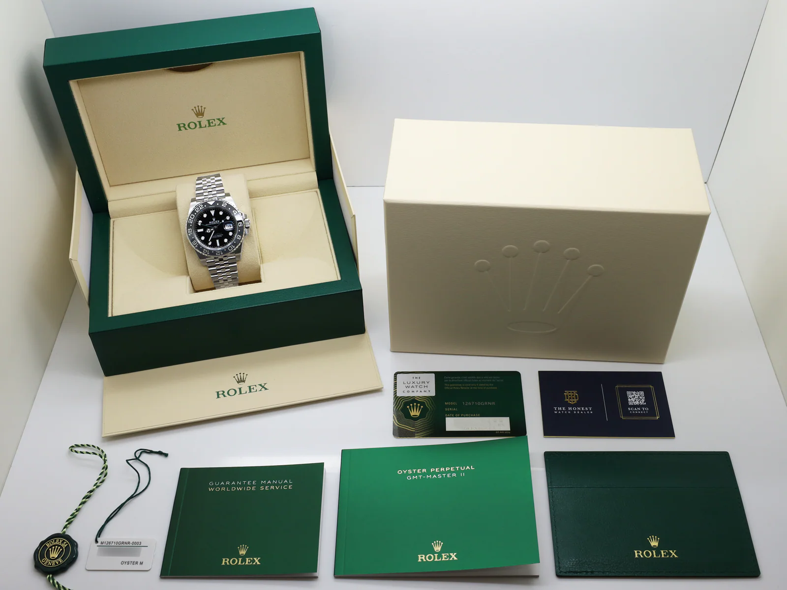 GENTS ROLEX GMT-MASTER II BRUCE WAYNE 126710GRNR STAINLESS STEEL WARRANTY 2024 UK B&P - Image 2