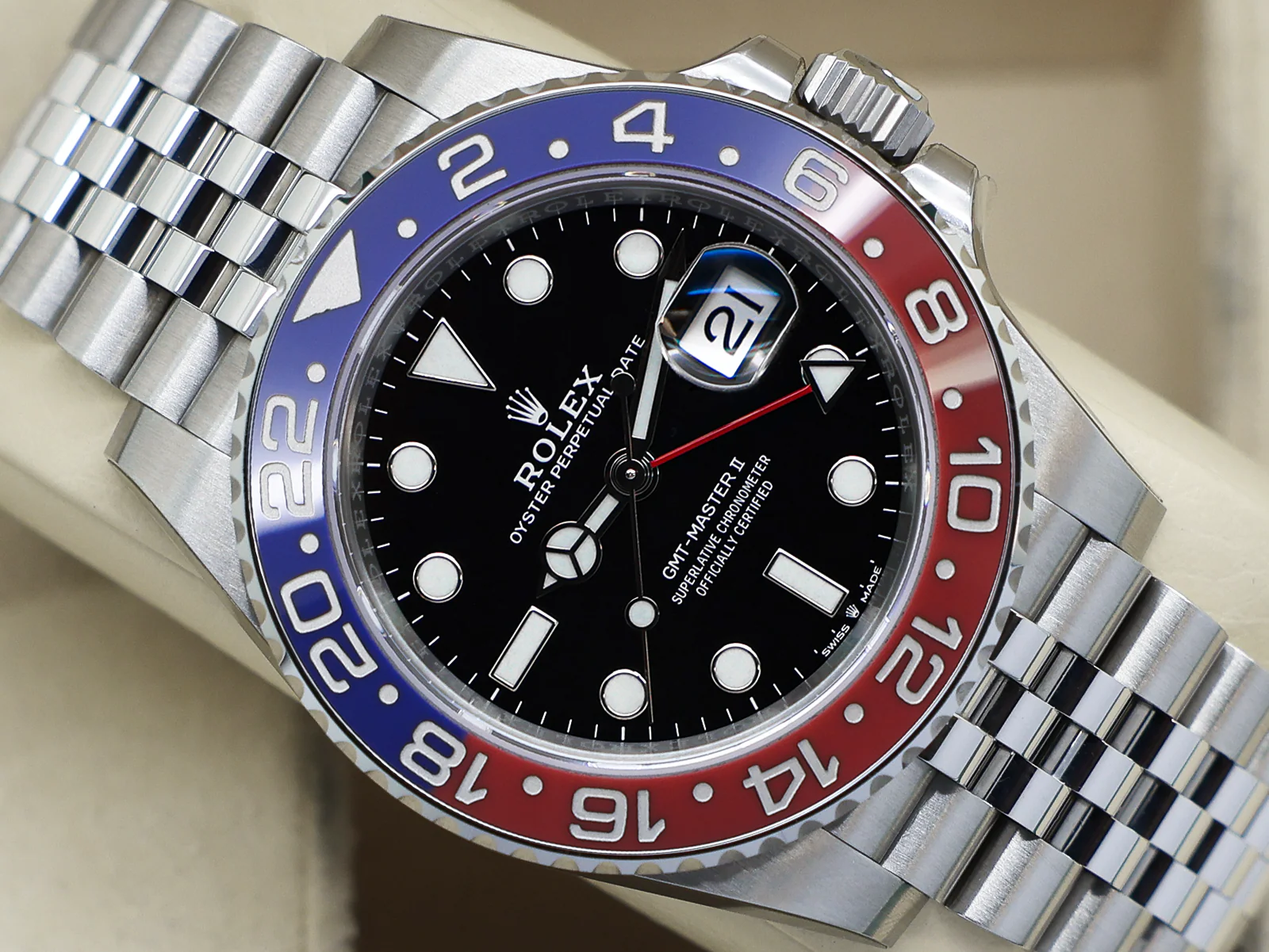 GENTS ROLEX GMT-MASTER II PEPSI MK1 126710BLRO STAINLESS STEEL WARRANTY FULL STICKERS 2018 UK B&P - Image 6