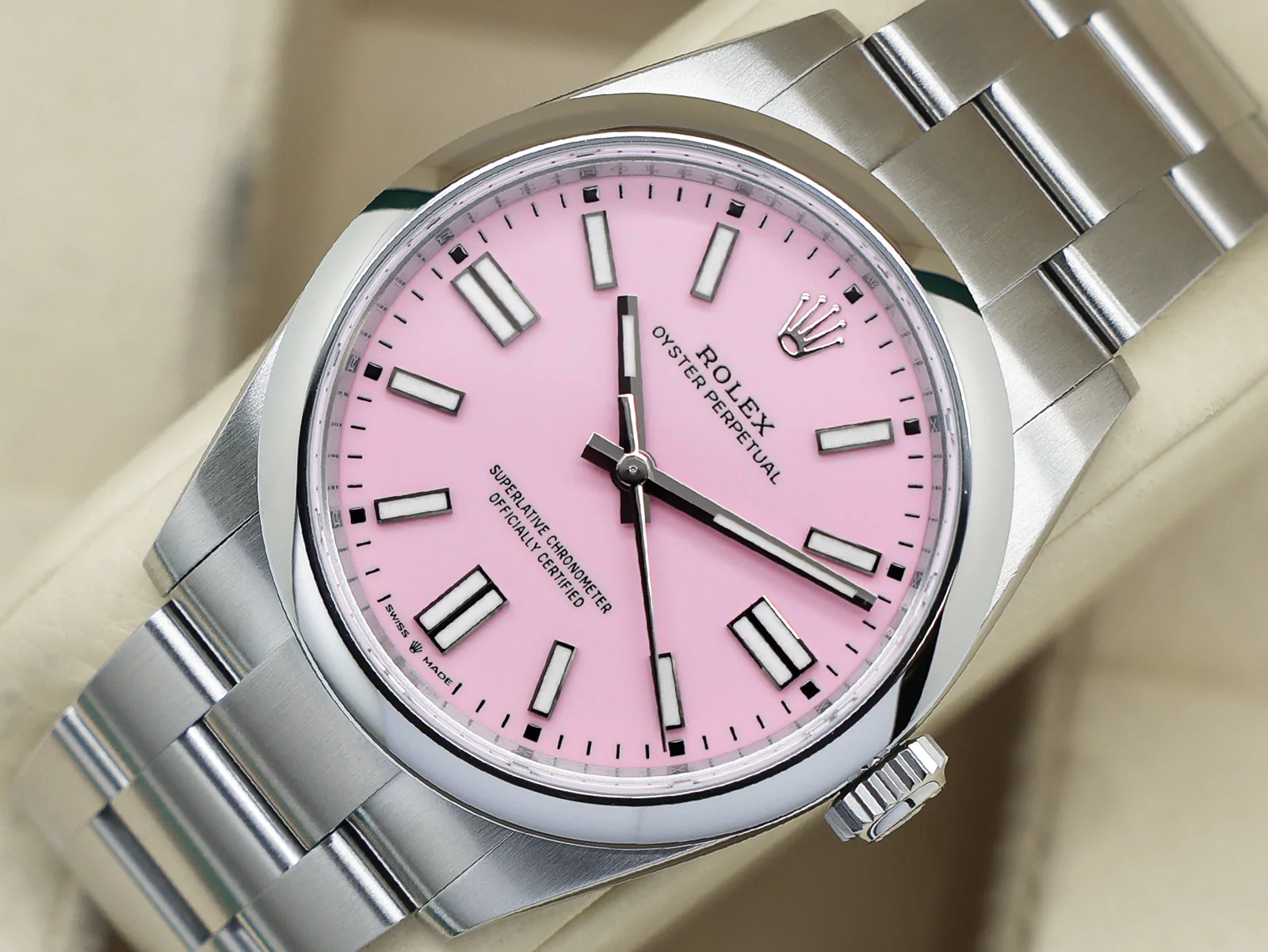 GENTS ROLEX OYSTER PERPETUAL 41mm 134300 STAINLESS STEEL CANDY PINK DIAL UNWORN 2026 UK B&P - Image 3