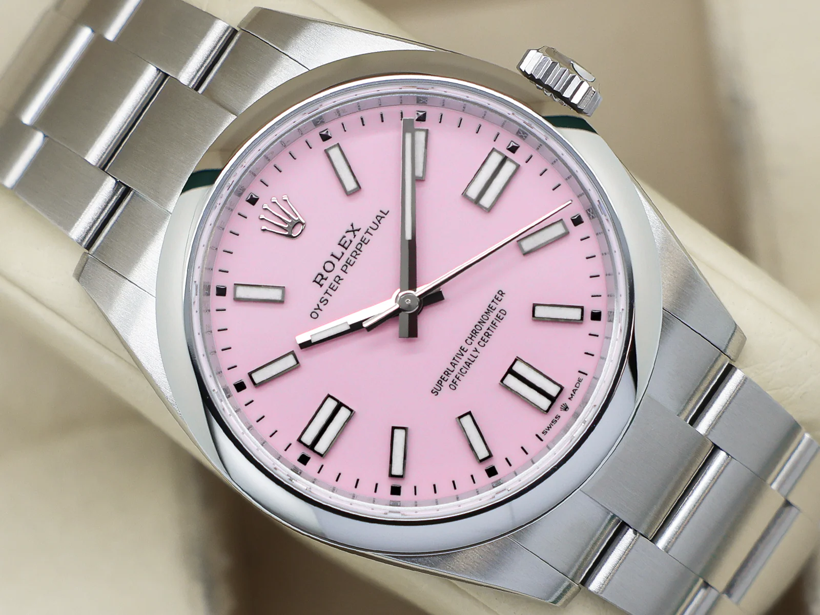 GENTS ROLEX OYSTER PERPETUAL 41mm 134300 STAINLESS STEEL CANDY PINK DIAL UNWORN 2026 UK B&P - Image 6