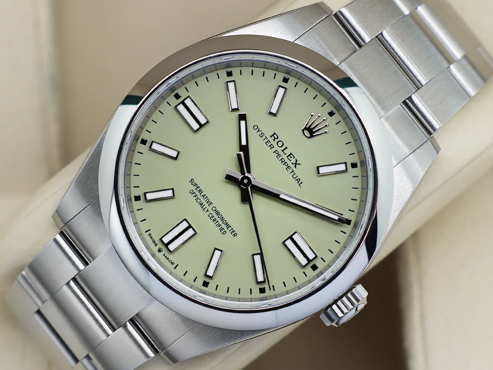 GENTS ROLEX OYSTER PERPETUAL 41mm 134300 STAINLESS STEEL PISTACHIO DIAL UNWORN 2026 UK B&P - Image 3