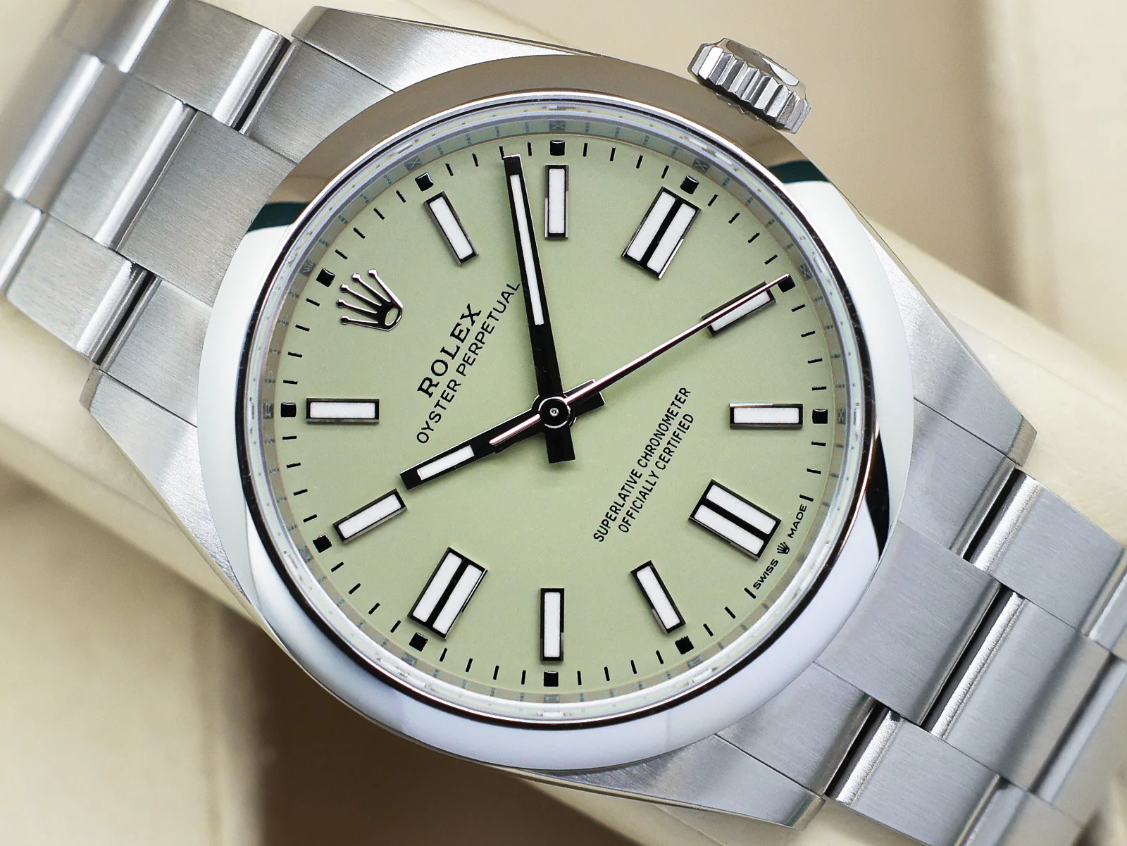 GENTS ROLEX OYSTER PERPETUAL 41mm 134300 STAINLESS STEEL PISTACHIO DIAL UNWORN 2026 UK B&P - Image 6