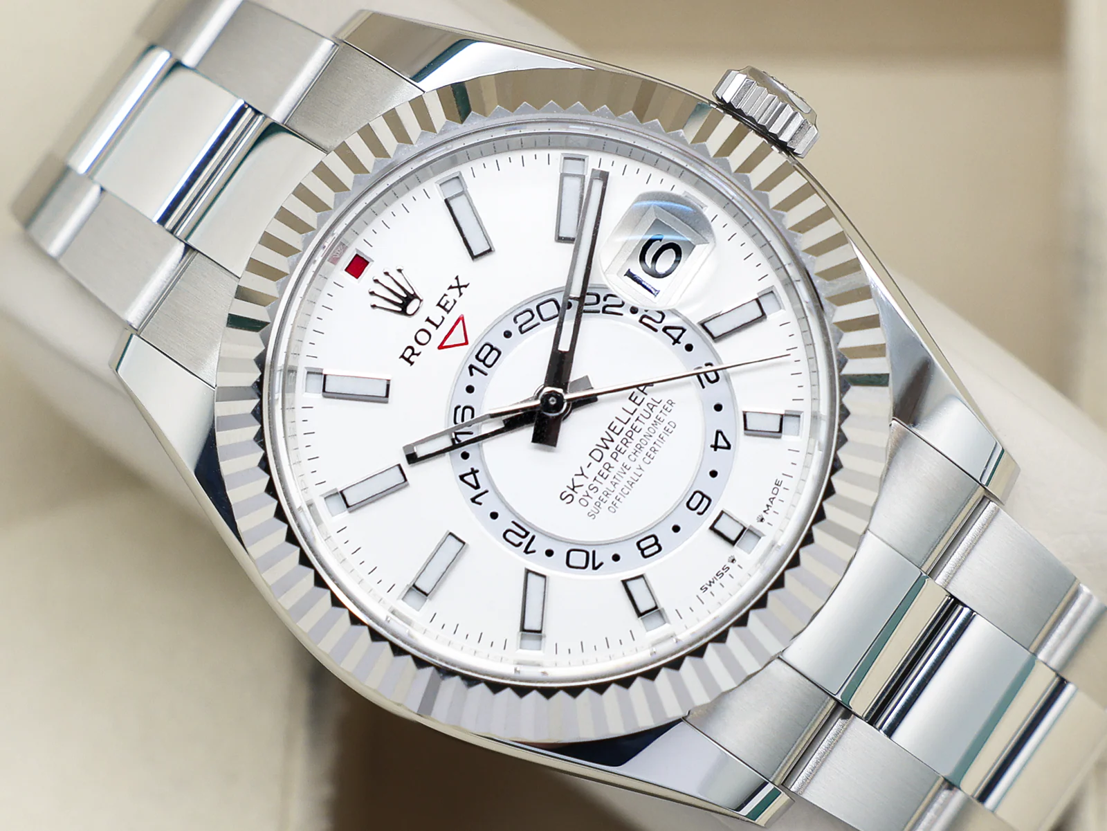 GENTS ROLEX SKY-DWELLER 42mm 336934 STAINLESS STEEL WHITE DIAL WARRANTY 2025 UK B&P - Image 6