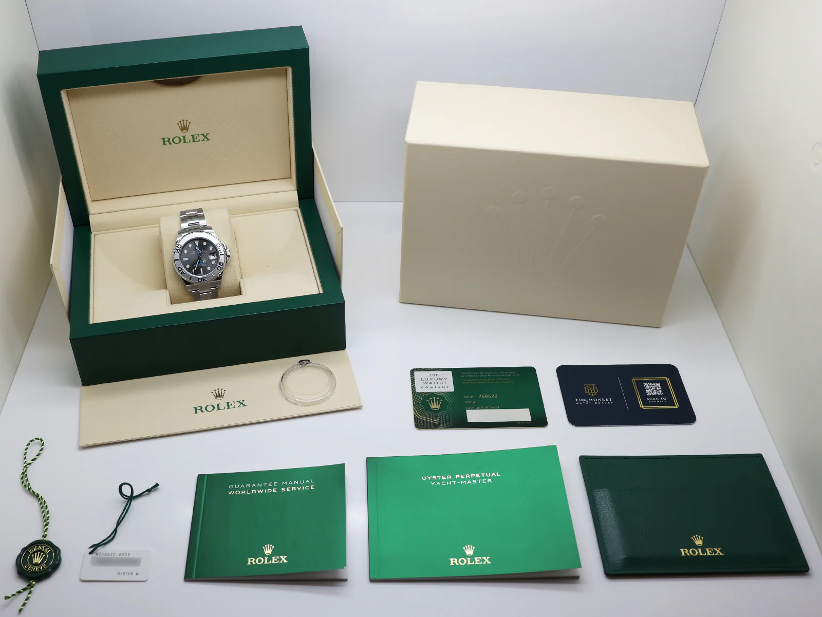 GENTS ROLEX YACHT-MASTER 37MM 268622 STAINLESS STEEL RHODIUM DIAL UNWORN 2022 UK B&P - Image 2