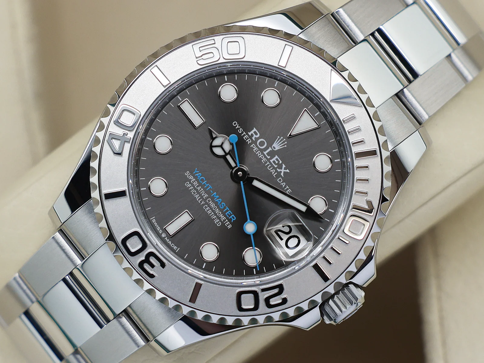 GENTS ROLEX YACHT-MASTER 37MM 268622 STAINLESS STEEL RHODIUM DIAL UNWORN 2022 UK B&P - Image 3
