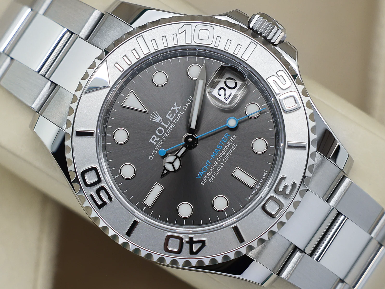 GENTS ROLEX YACHT-MASTER 37MM 268622 STAINLESS STEEL RHODIUM DIAL UNWORN 2022 UK B&P - Image 6