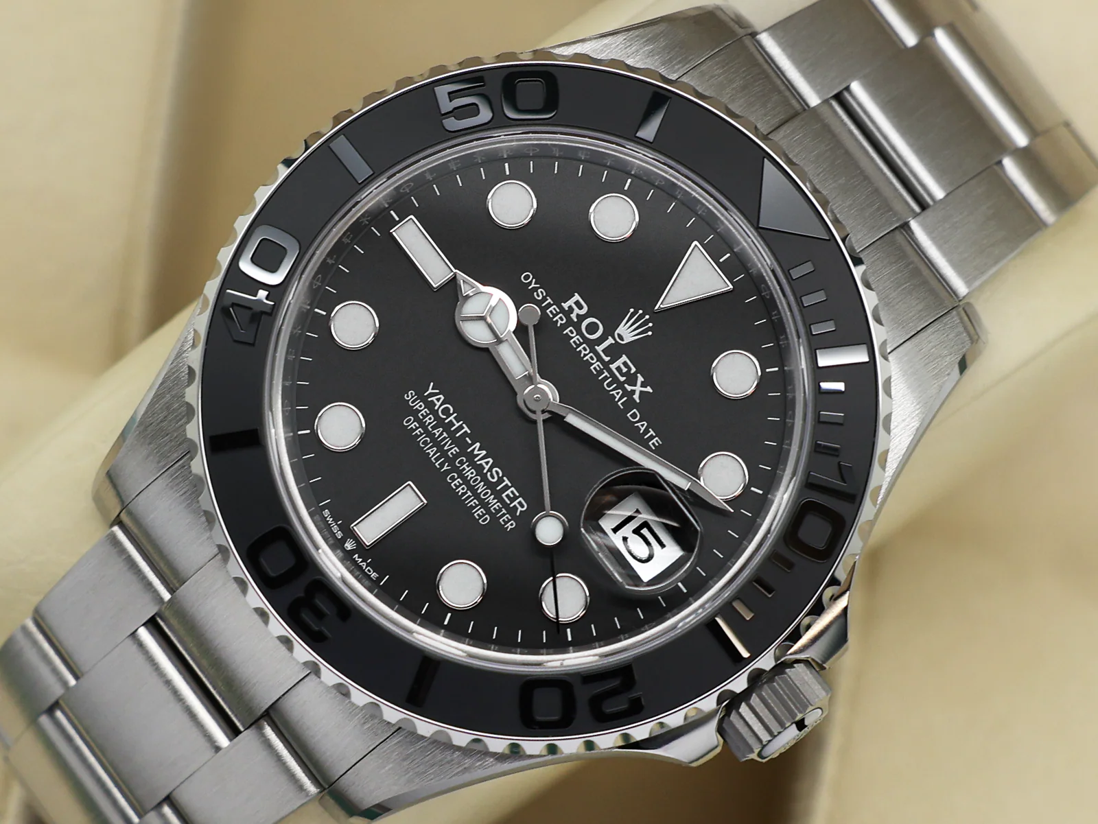 GENTS ROLEX YACHT-MASTER 42MM 226627 TITANIUM OYSTER BRACELET MATT BLACK DIAL WARRANTY 2025 UK B&P - Image 3