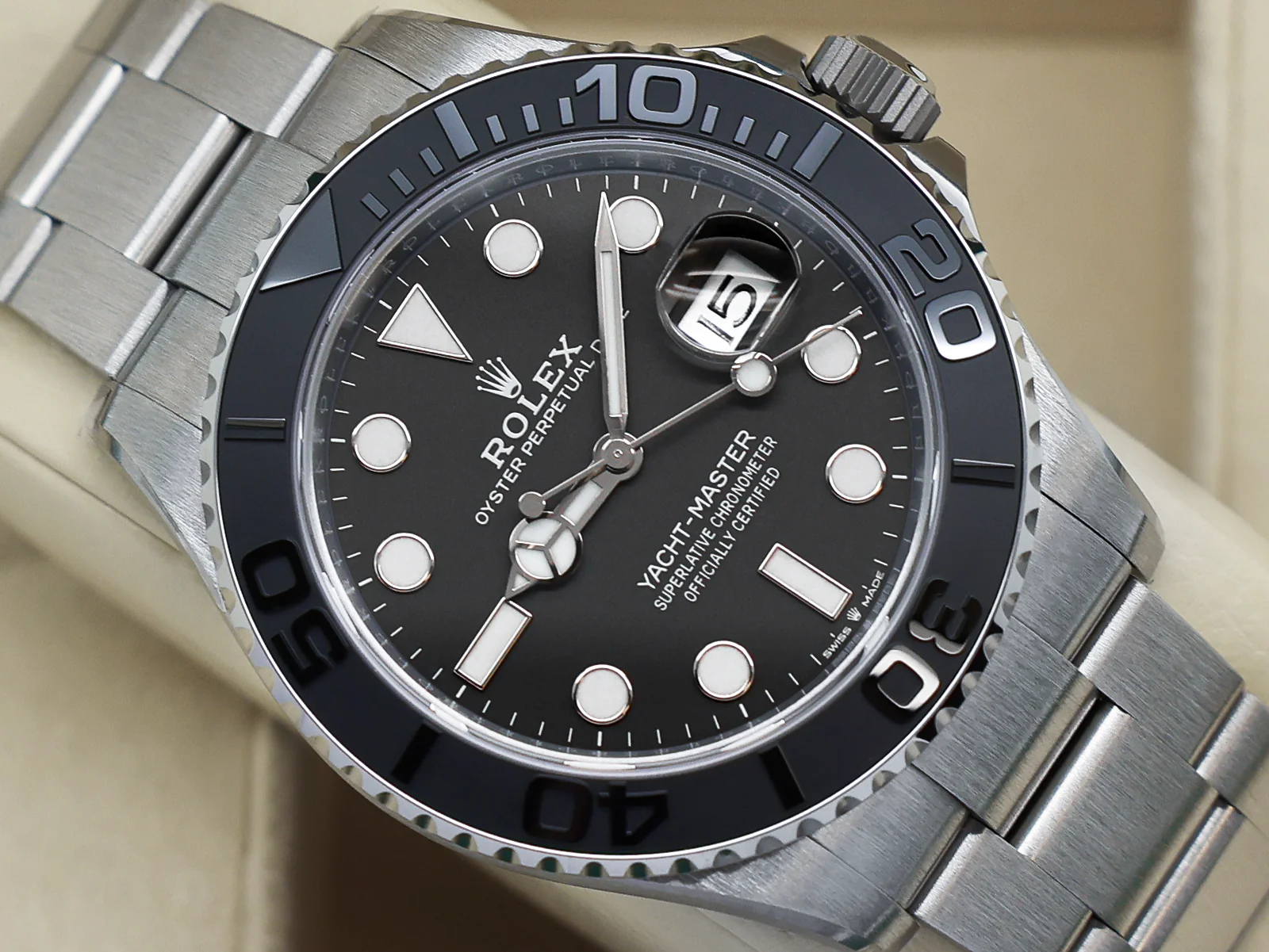 GENTS ROLEX YACHT-MASTER 42MM 226627 TITANIUM OYSTER BRACELET MATT BLACK DIAL WARRANTY 2025 UK B&P - Image 6