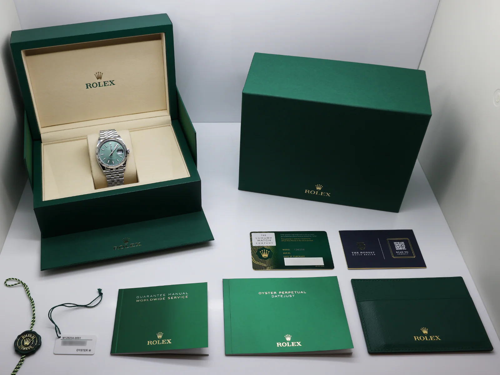 ROLEX DATEJUST 36mm 126234 STAINLESS STEEL MINT GREEN DIAL UNWORN 2026 UK B&P - Image 2