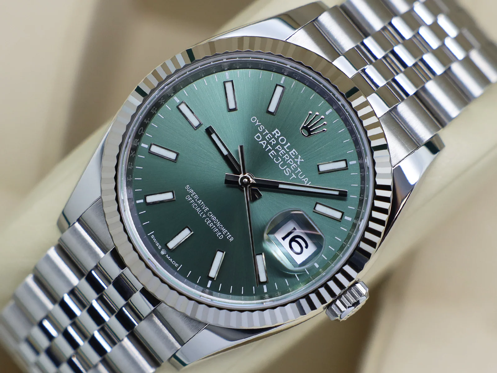 ROLEX DATEJUST 36mm 126234 STAINLESS STEEL MINT GREEN DIAL UNWORN 2026 UK B&P - Image 3