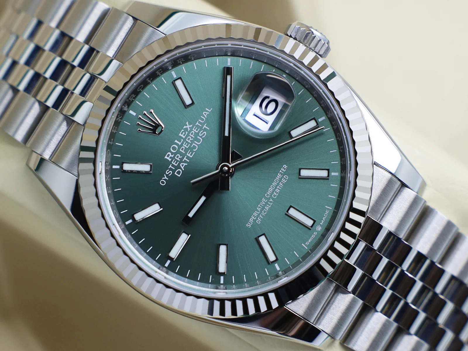 ROLEX DATEJUST 36mm 126234 STAINLESS STEEL MINT GREEN DIAL UNWORN 2026 UK B&P - Image 6
